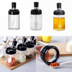3-piece Glass Spice Jar with Spoon